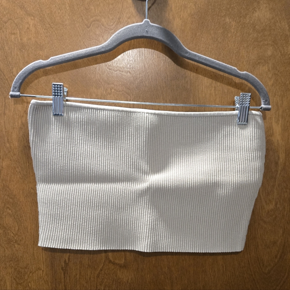Aritzia Babaton Ribbed Tube Top in Cream